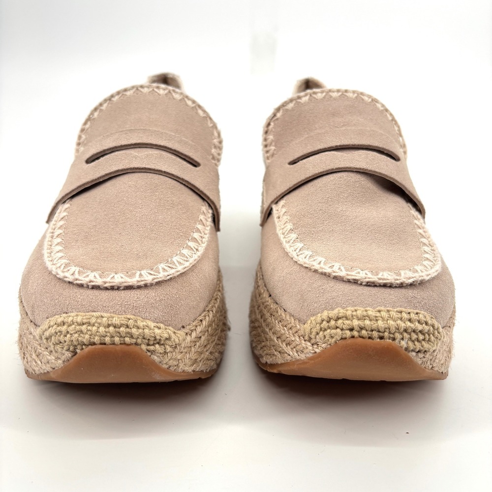 NWOT Dolce Vita Jalia Suede Platform‎ Espadrille Loafers Taupe Slip On Sz 9 - Picture 6 of 9